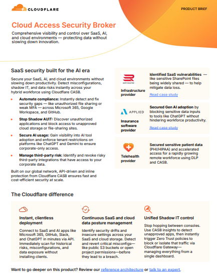 Cloudflare CASB Product Brief