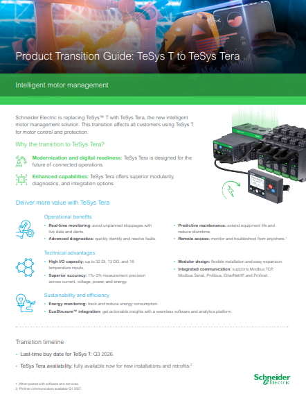 Product Transition Guide: TeSys T to TeSys Tera